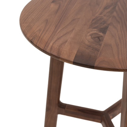 Madrid Round Side Table Walnut – Dark Wood