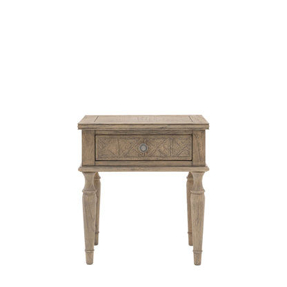 Rustique 1 Drawer Side Table 500x400x550mm – Natural