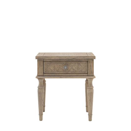 Rustique 1 Drawer Side Table 500x400x550mm – Natural