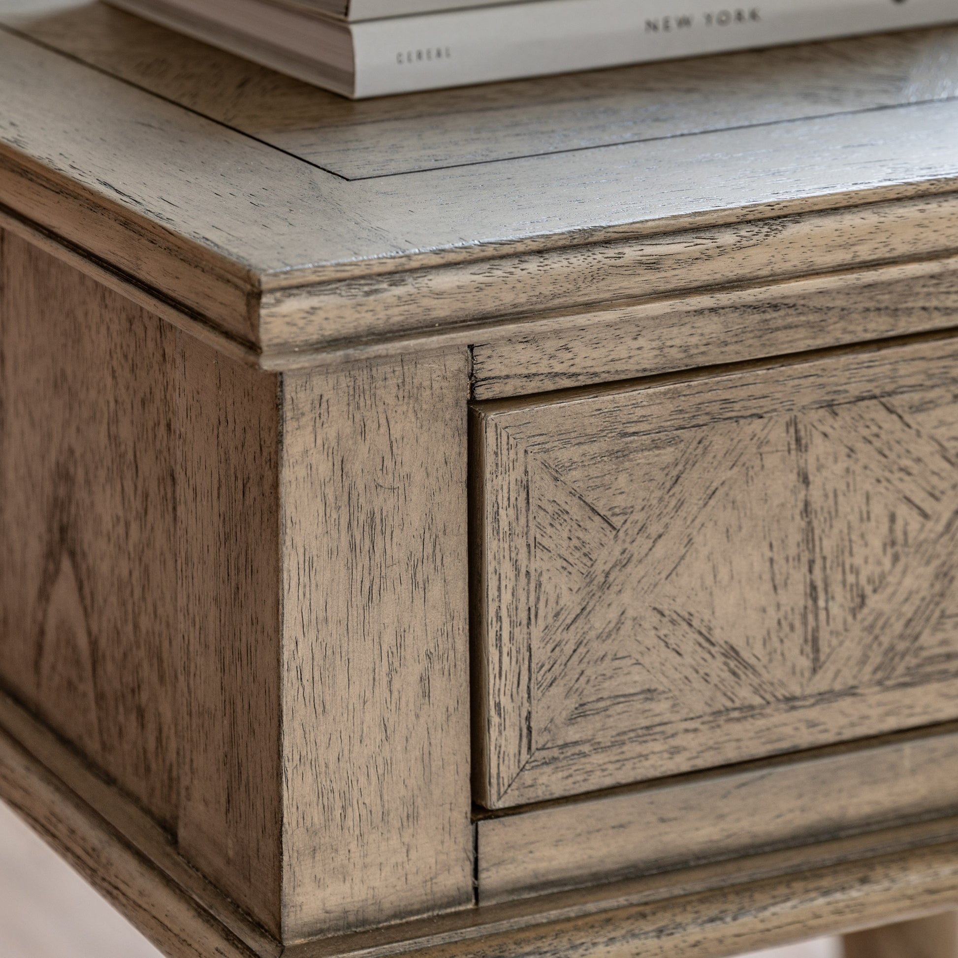 Rustique 1 Drawer Side Table 500x400x550mm – Natural
