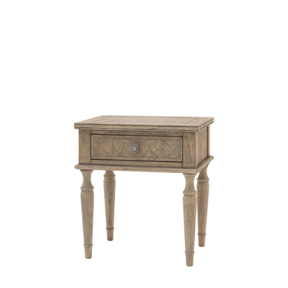 Rustique 1 Drawer Side Table 500x400x550mm – Natural