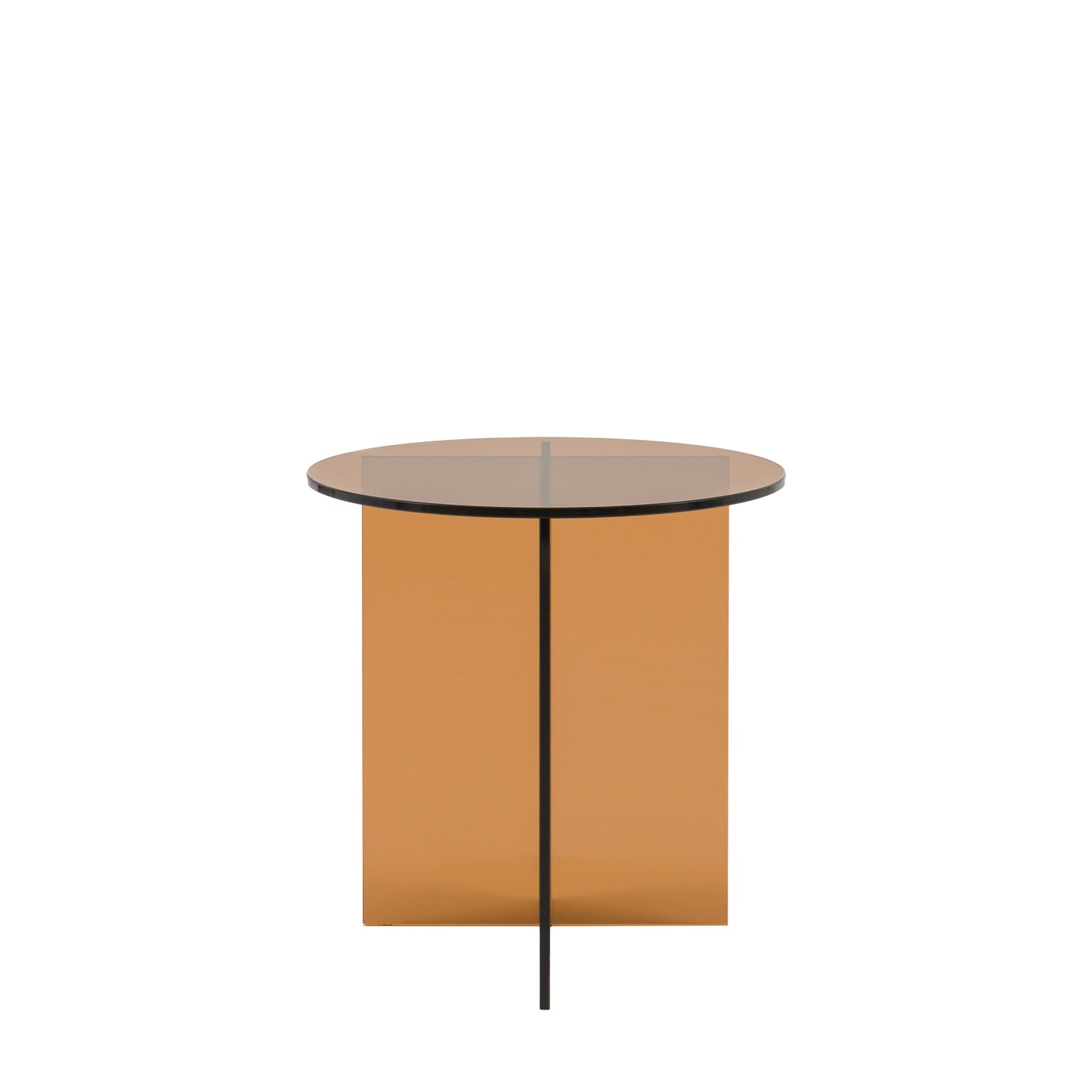 Parioli Glass Side Table Bronze 450x450x460mm – Brown