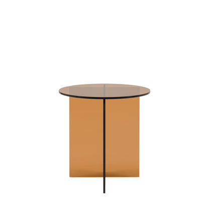 Parioli Glass Side Table Bronze 450x450x460mm – Brown