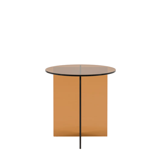 Parioli Glass Side Table Bronze 450x450x460mm – Brown