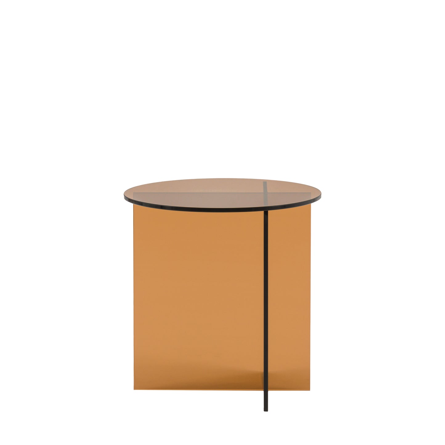 Parioli Glass Side Table Bronze 450x450x460mm – Brown