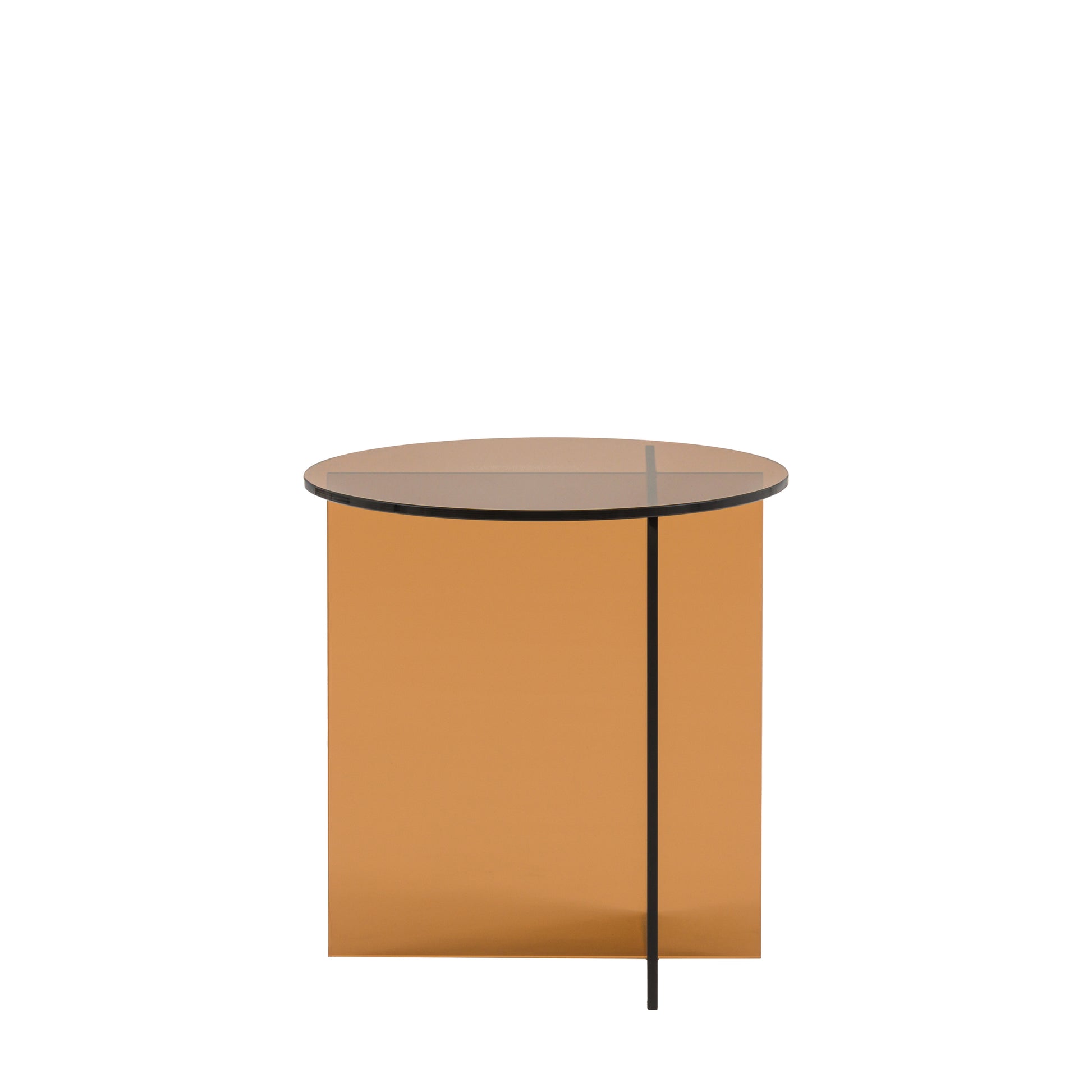 Parioli Glass Side Table Bronze 450x450x460mm – Brown