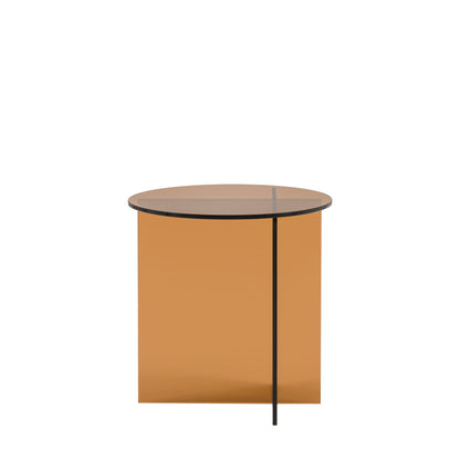 Parioli Glass Side Table Bronze 450x450x460mm – Brown
