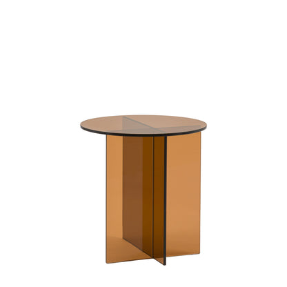Parioli Glass Side Table Bronze 450x450x460mm – Brown