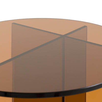 Parioli Glass Side Table Bronze 450x450x460mm – Brown