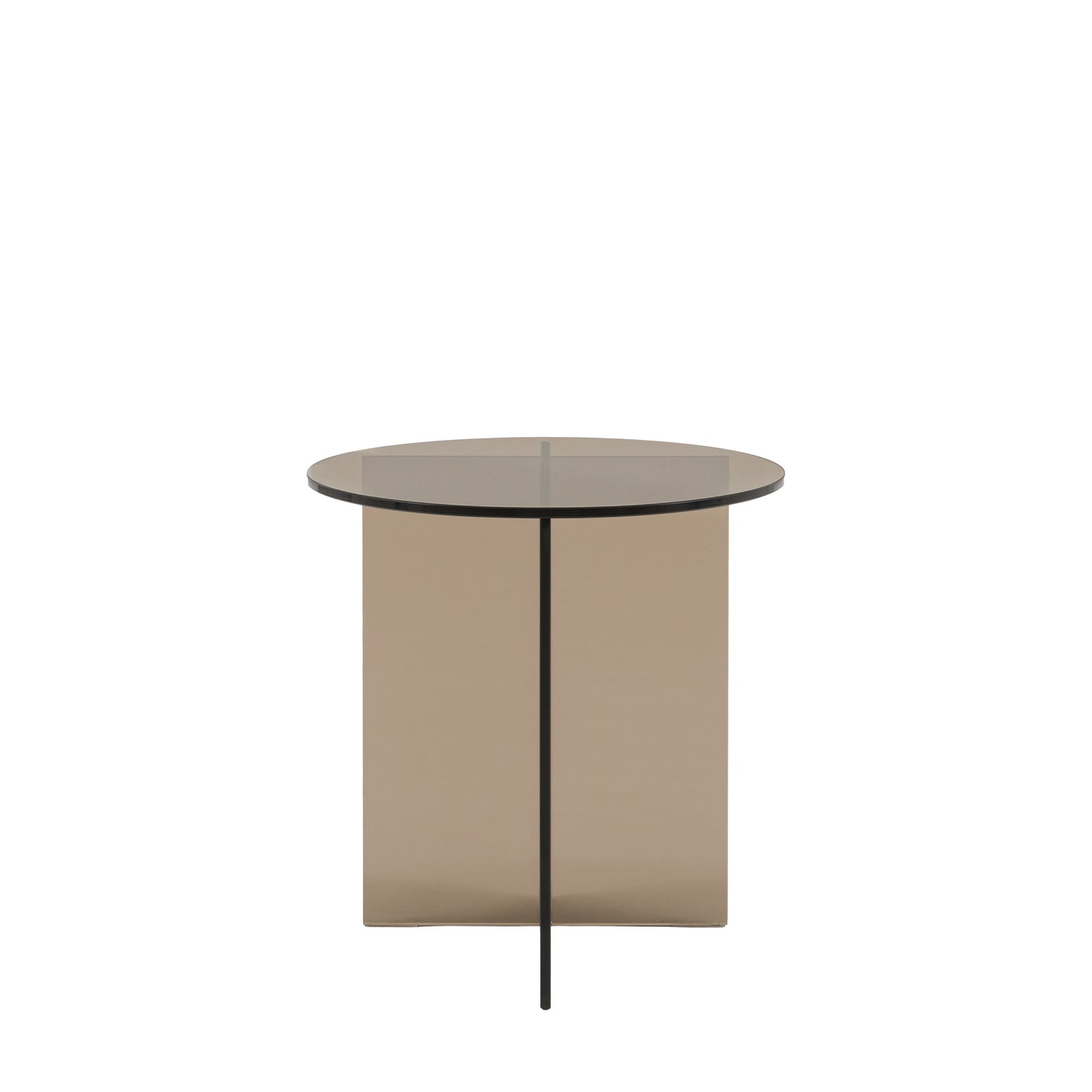 Parioli Glass Side Table Charcoal 450x450x460mm – Grey