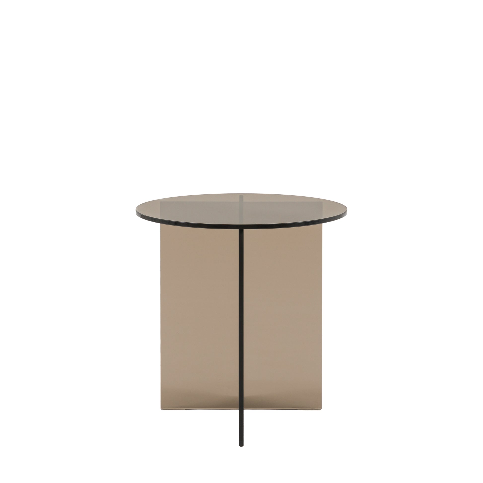 Parioli Glass Side Table Charcoal 450x450x460mm – Grey