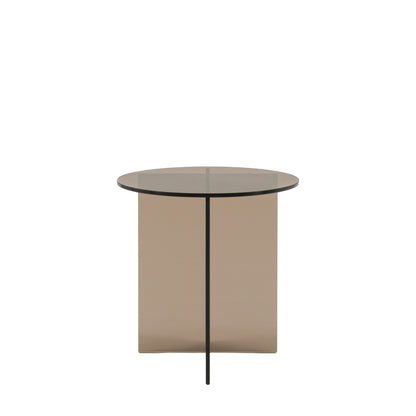 Parioli Glass Side Table Charcoal 450x450x460mm – Grey