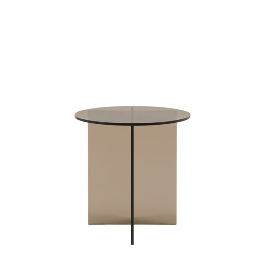 Parioli Glass Side Table Charcoal 450x450x460mm – Grey
