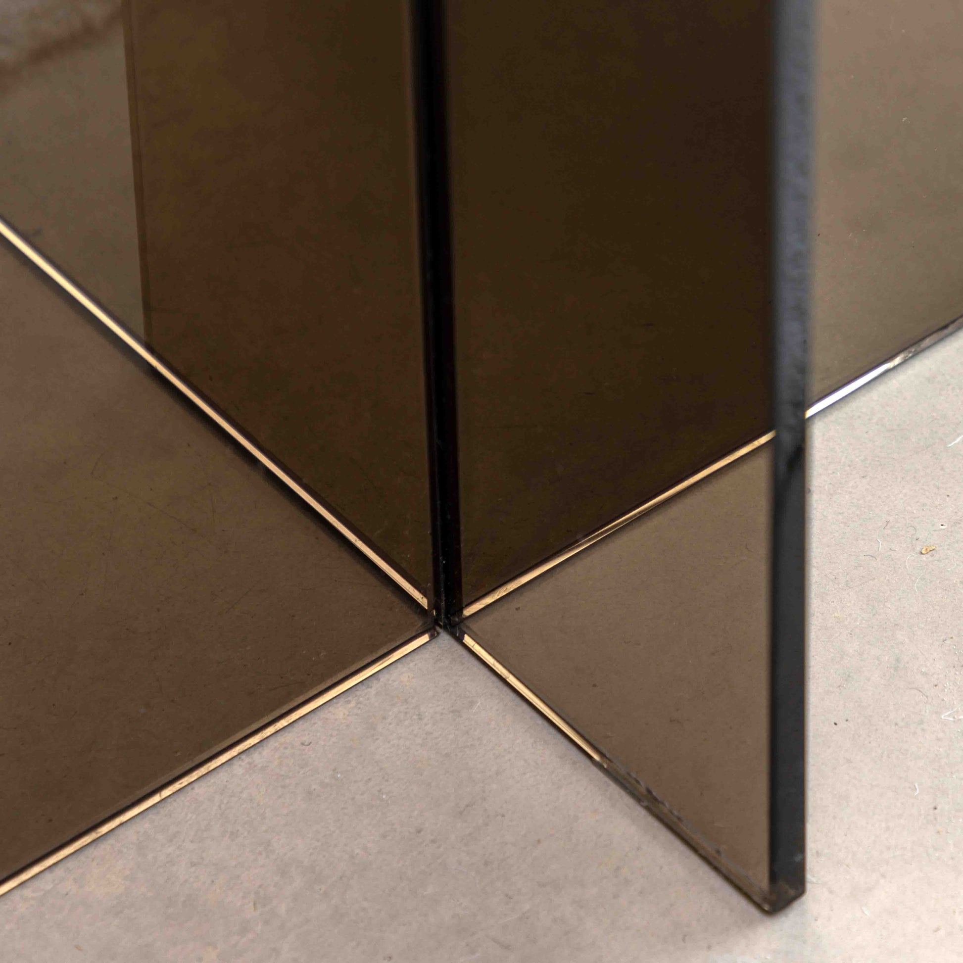 Parioli Glass Side Table Charcoal 450x450x460mm – Grey