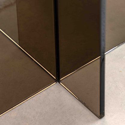 Parioli Glass Side Table Charcoal 450x450x460mm – Grey