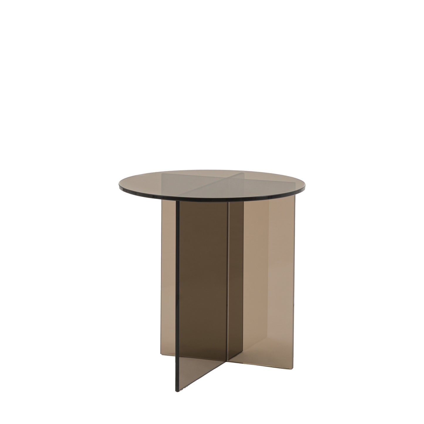 Parioli Glass Side Table Charcoal 450x450x460mm – Grey
