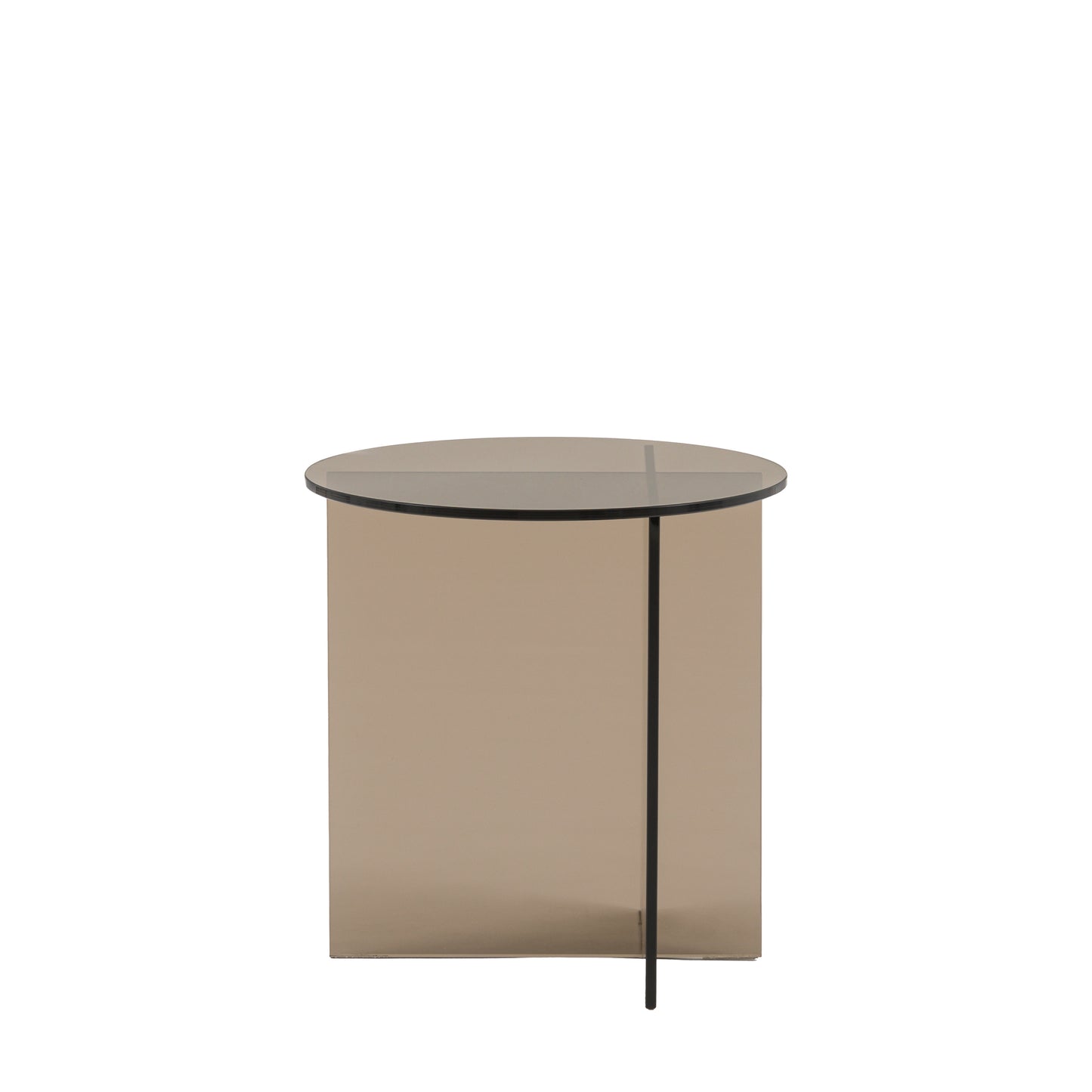 Parioli Glass Side Table Charcoal 450x450x460mm – Grey