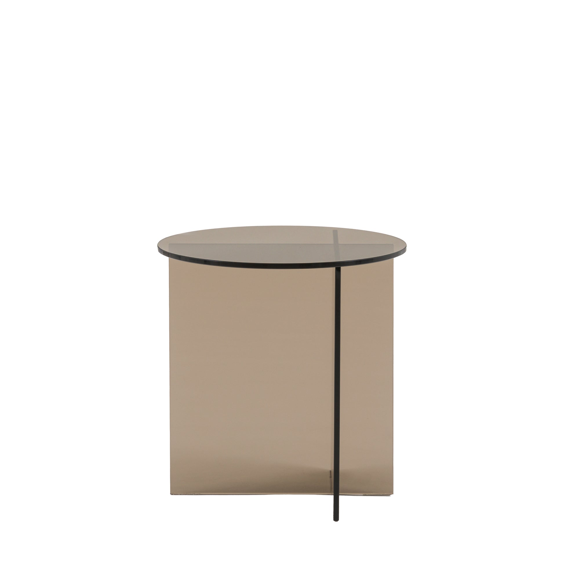 Parioli Glass Side Table Charcoal 450x450x460mm – Grey
