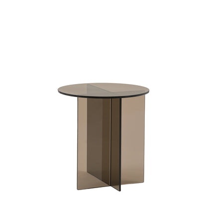 Parioli Glass Side Table Charcoal 450x450x460mm – Grey