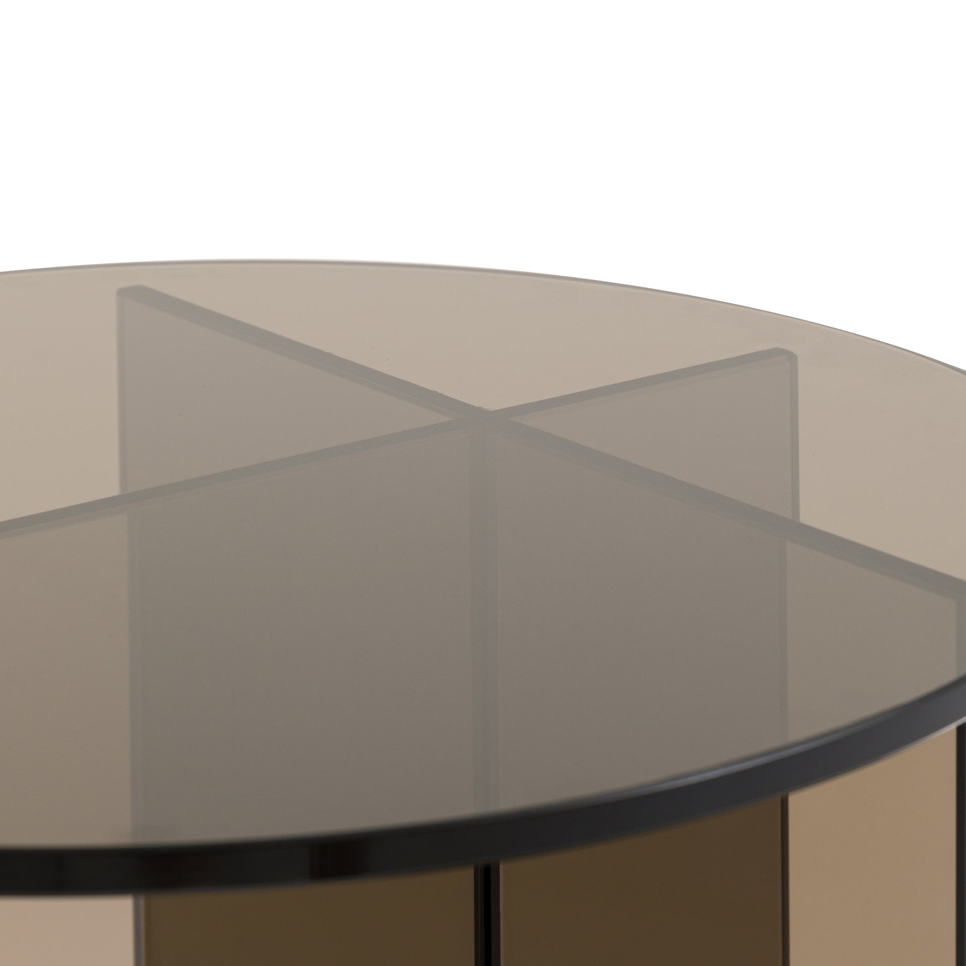 Parioli Glass Side Table Charcoal 450x450x460mm – Grey