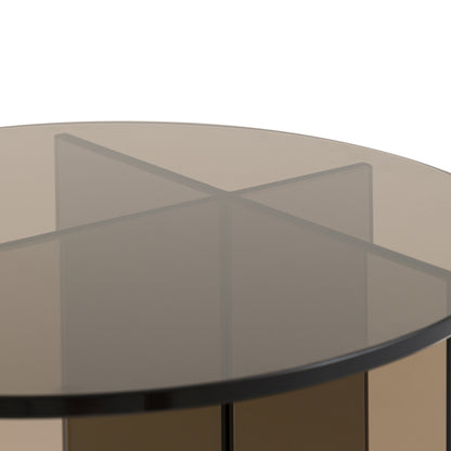 Parioli Glass Side Table Charcoal 450x450x460mm – Grey