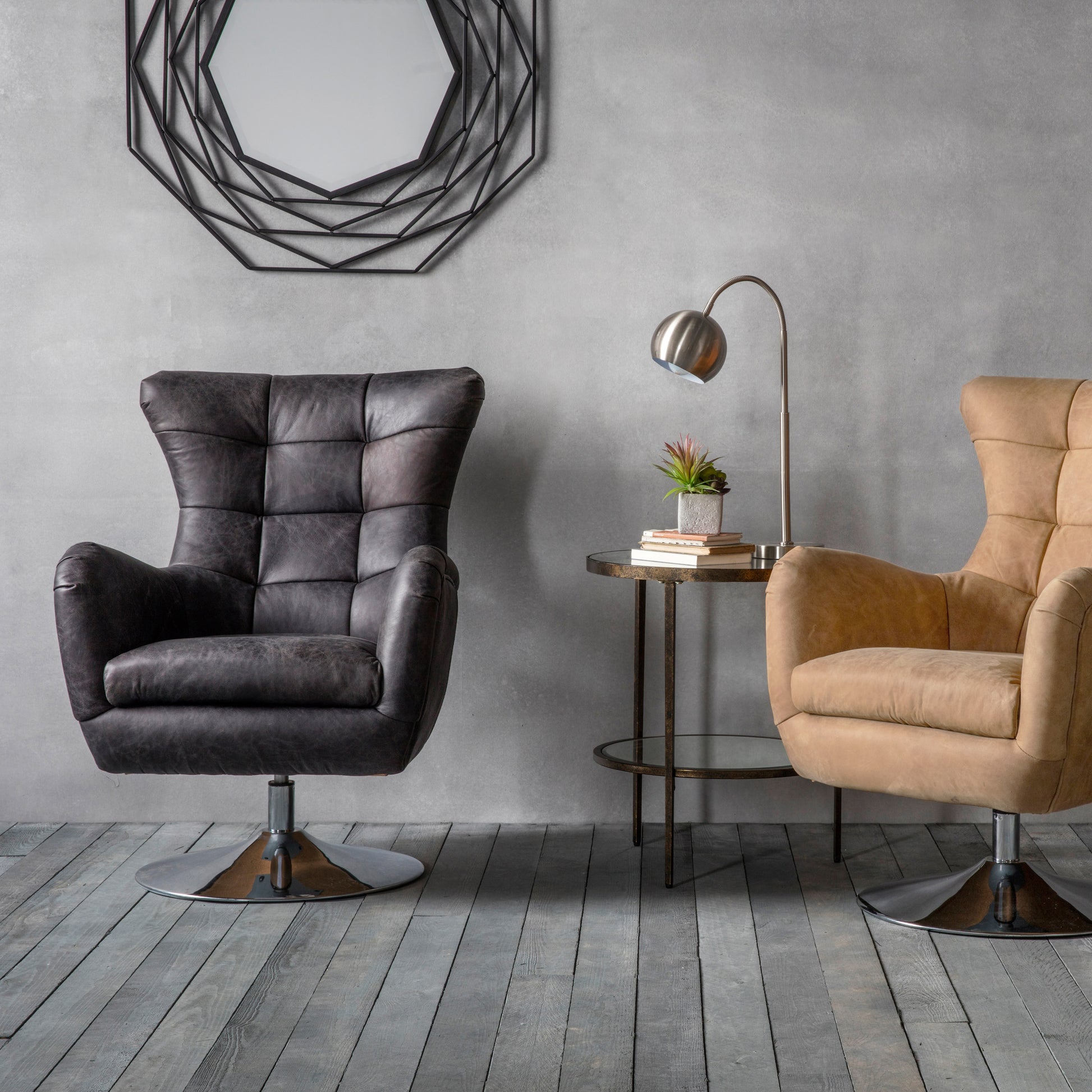 Bristol Swivel Chair Antique Ebony 700x810x950mm – Black