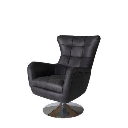 Bristol Swivel Chair Antique Ebony 700x810x950mm – Black