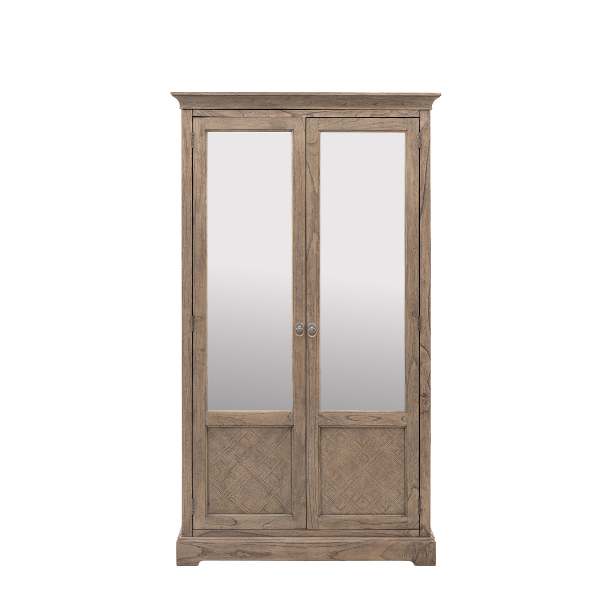 Rustique 2 Mirror Door Wardrobe – Natural Glass – 2 Doors