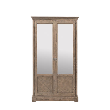 Rustique 2 Mirror Door Wardrobe – Natural Glass – 2 Doors