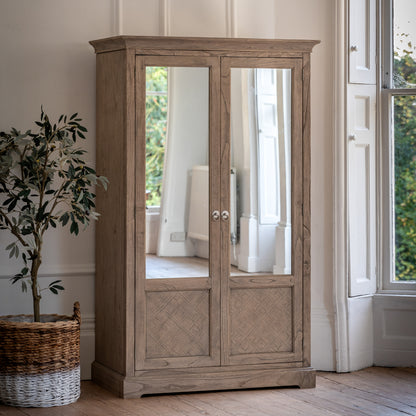 Rustique 2 Mirror Door Wardrobe – Natural Glass – 2 Doors (view 2)
