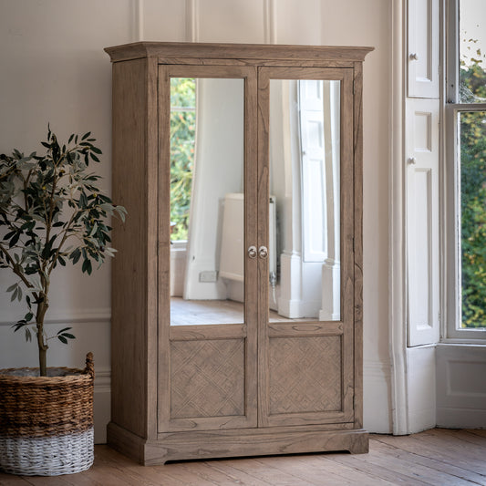 Rustique 2 Mirror Door Wardrobe – Natural Glass – 2 Doors (view 2)