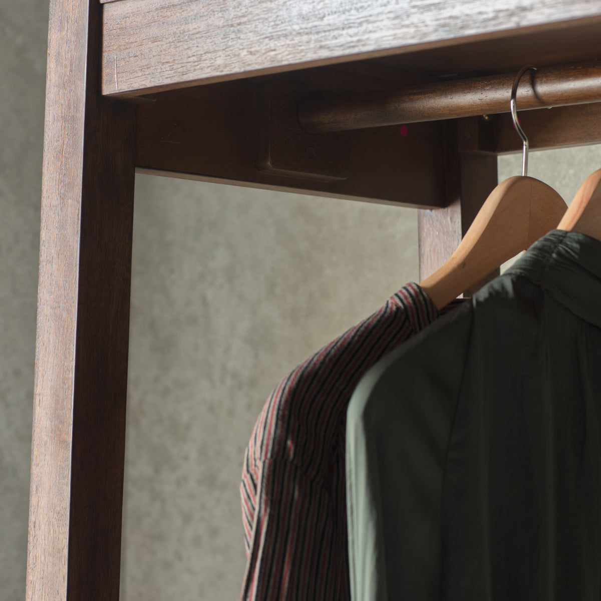 Boho Retreat Open Wardrobe – Brown Mango – Hanging Rail (view 3)