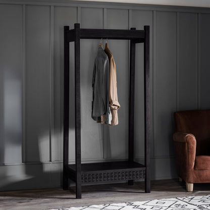 Boho Boutique Open Wardrobe – Black Mango – Hanging Rail (view 2)