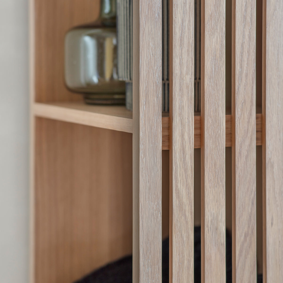 Okayama Open Wardrobe – Natural Oak – 5 Shelves / Hanging Rail (view 3)