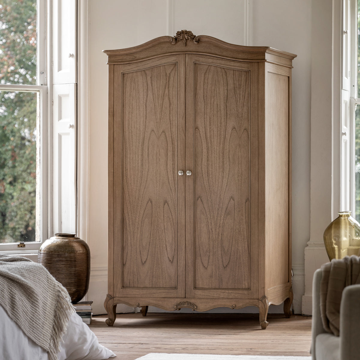 Chic 2 Door Wardrobe Weathered – Light Wood Mindi Ash – 2 Doors (view 2)
