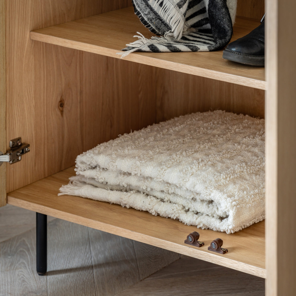 Ashdown 2 Door Wardrobe Natural – Natural MDF – 1 Shelf / Hanging Rail (view 3)
