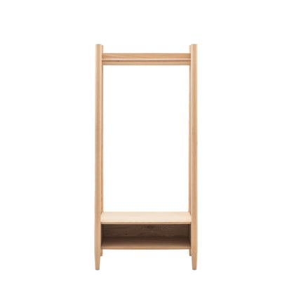 Hatfield Open Wardrobe Natural – Natural Oak Veneer – Hanging Rail / 1 Shelf