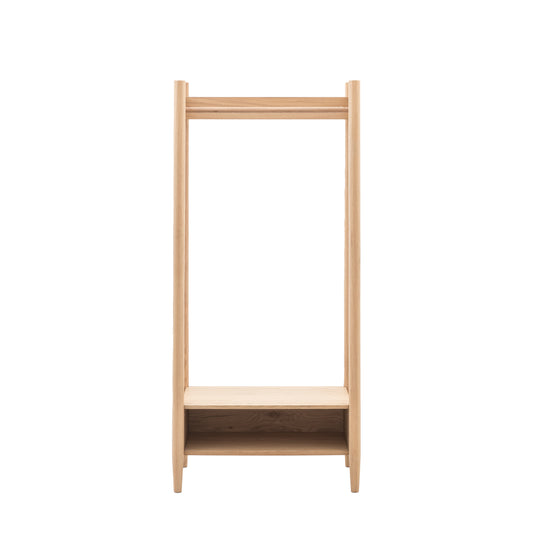 Hatfield Open Wardrobe Natural – Natural Oak Veneer – Hanging Rail / 1 Shelf