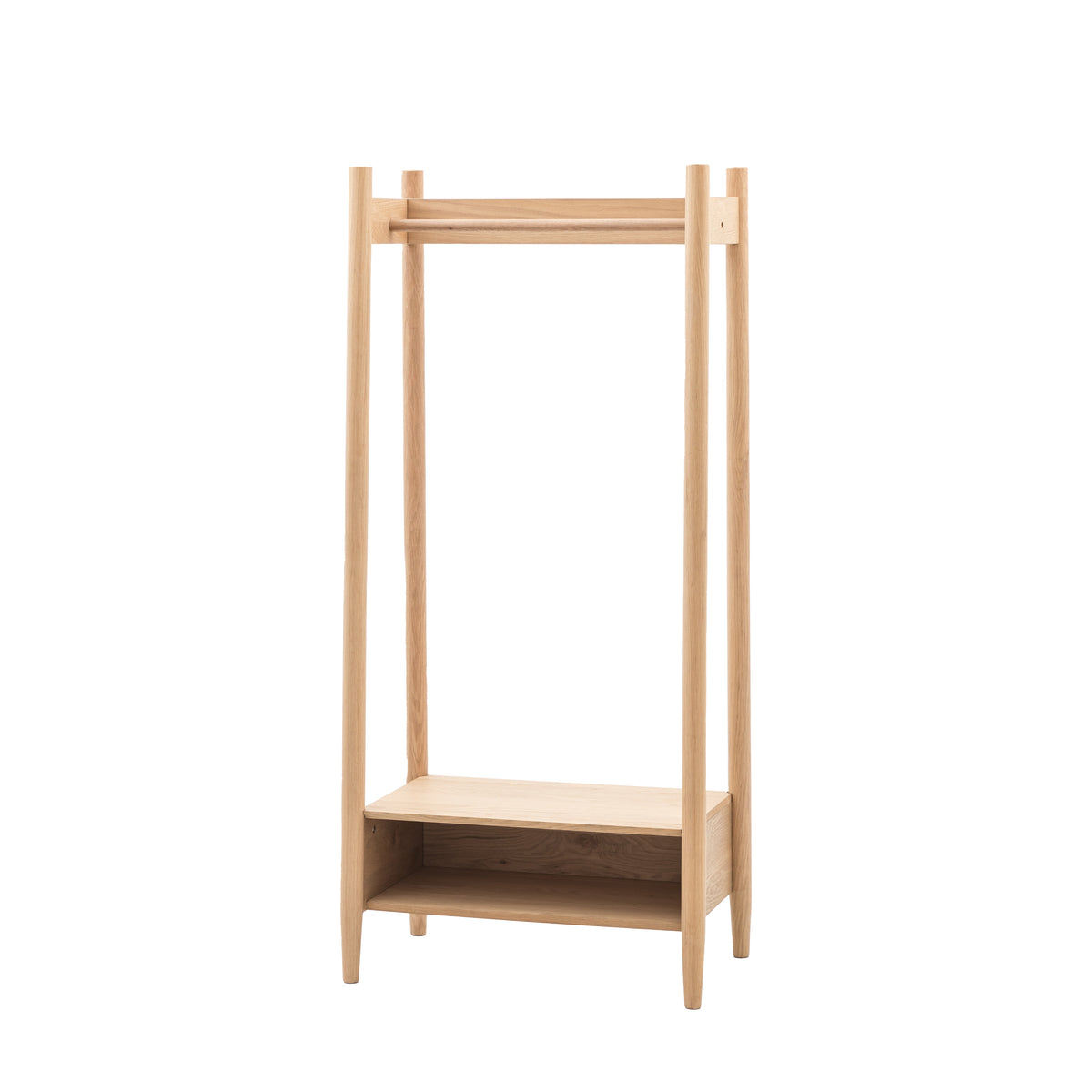 Hatfield Open Wardrobe Natural – Natural Oak Veneer – Hanging Rail / 1 Shelf (view 5)