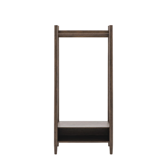Hatfield Open Wardrobe Smoked – Dark Wood Oak Veneer – Hanging Rail / 1 Shelf