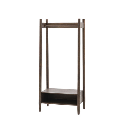 Hatfield Open Wardrobe Smoked – Dark Wood Oak Veneer – Hanging Rail / 1 Shelf (view 5)