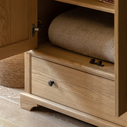 Malvern 2 Door 1 Drawer Wardrobe – Light Wood Oak – 1 Drawer (view 3)