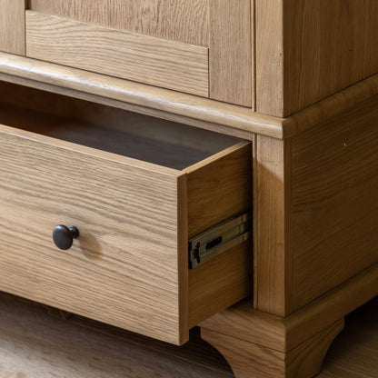 Malvern 2 Door 1 Drawer Wardrobe – Light Wood Oak – 1 Drawer (view 4)