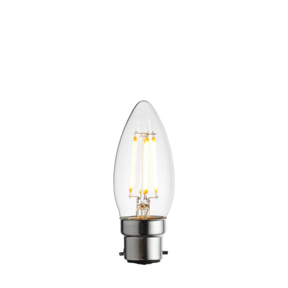 B22 LED Filament Candle Clear Glass – Clear