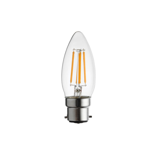 B22 LED Filament Candle Clear Glass – Clear
