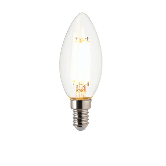 White Filament E14 LED Candle Warm White – Clear