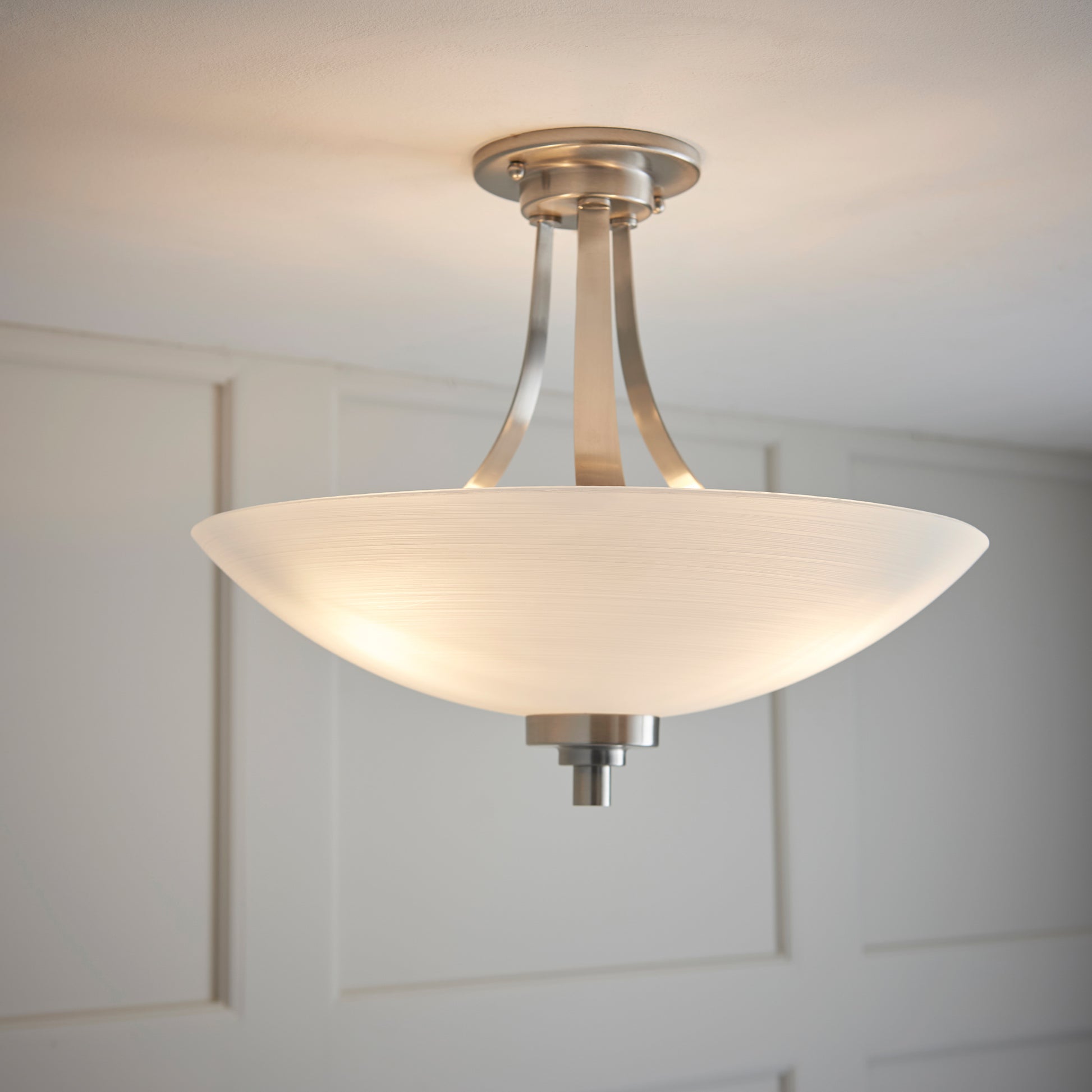 Welles Ceiling Lamp Satin Chrome – Chrome