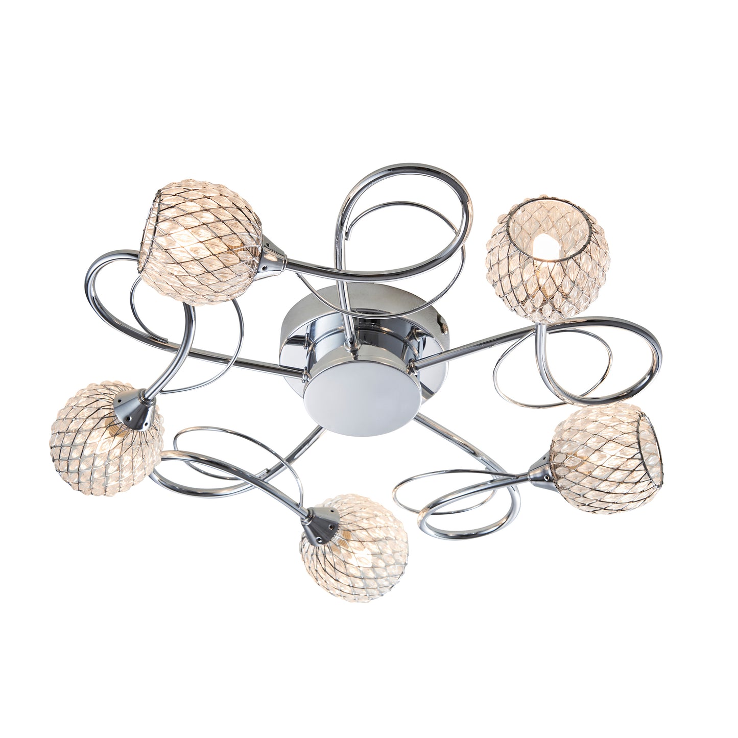 Aherne 5 Ceiling Lamp Chrome – Chrome