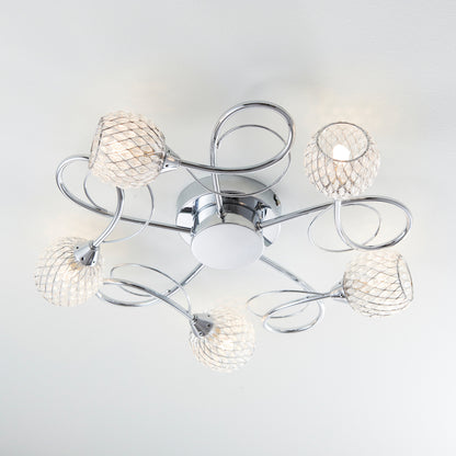Aherne 5 Ceiling Lamp Chrome – Chrome