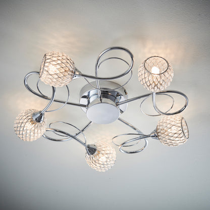 Aherne 5 Ceiling Lamp Chrome – Chrome